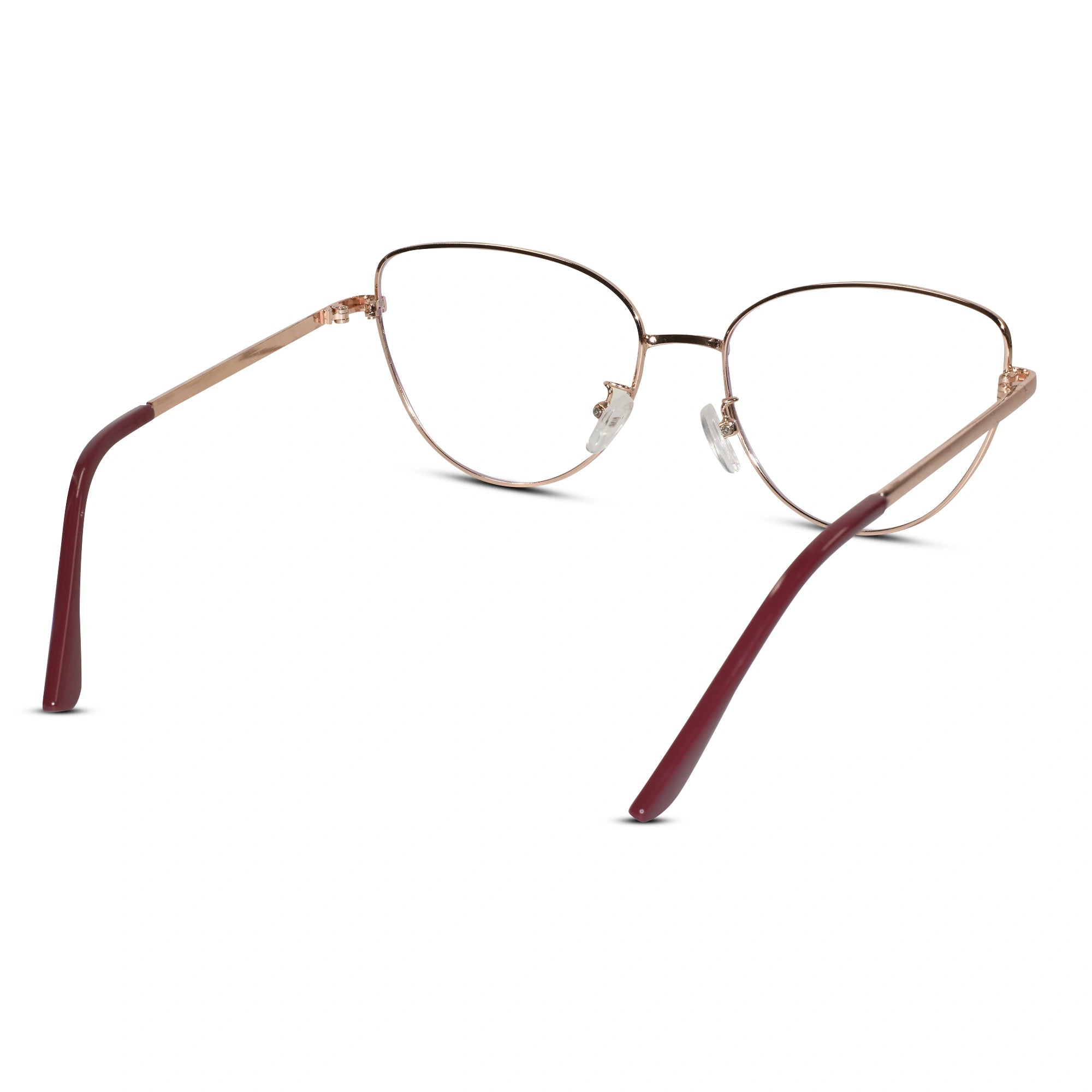 Red Golden Cateye Eyeglasses For Women LKE0001-RED