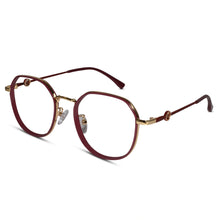 Red Hexagonal Eyeglasses For Women