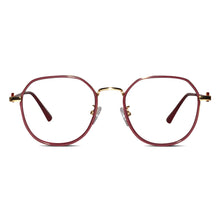 Red Hexagonal Eyeglasses For Women