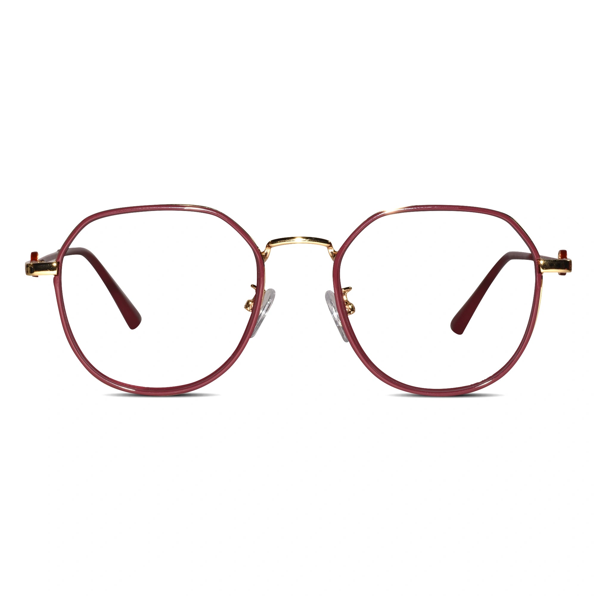 Red Hexagonal Eyeglasses For Women LKE0672-RED