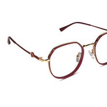 Red Hexagonal Eyeglasses For Women