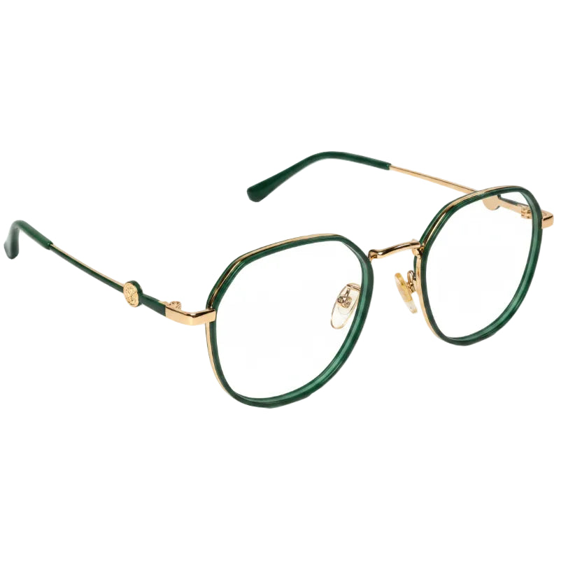 Red Hexagonal Eyeglasses For Women LKE0672-GREEN