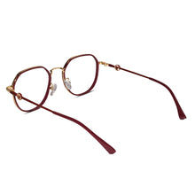 Red Hexagonal Eyeglasses For Women