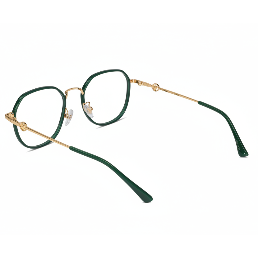 Red Hexagonal Eyeglasses For Women LKE0672-GREEN