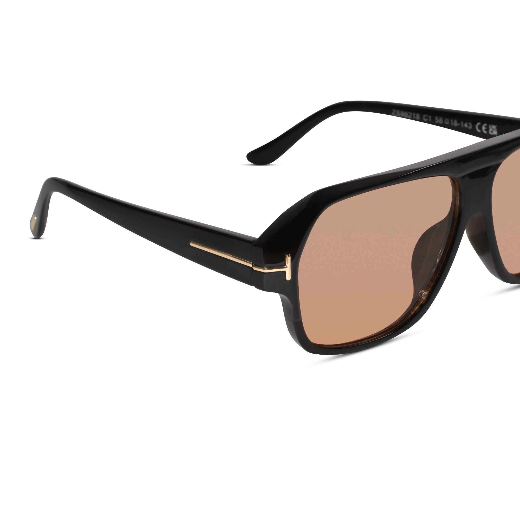 Retro Brown Tint Rectangular Sunglasses For Men ELSG100-BRN