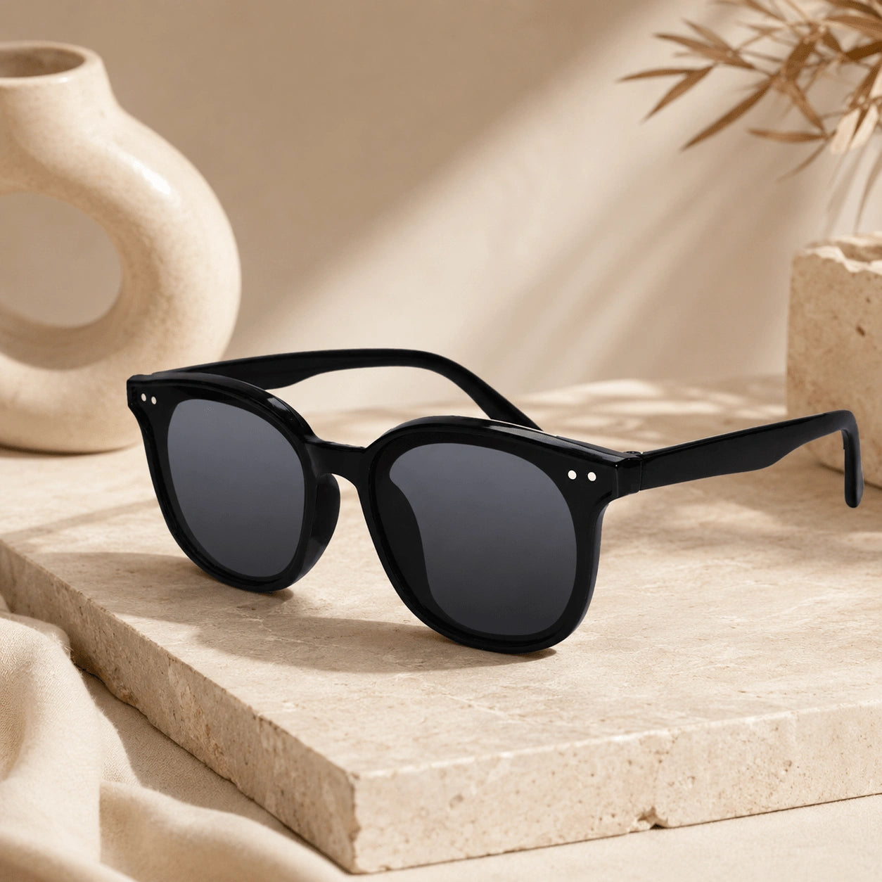 Retro Wayfarer Black Kids Sunglasses LKSK1632-BLK