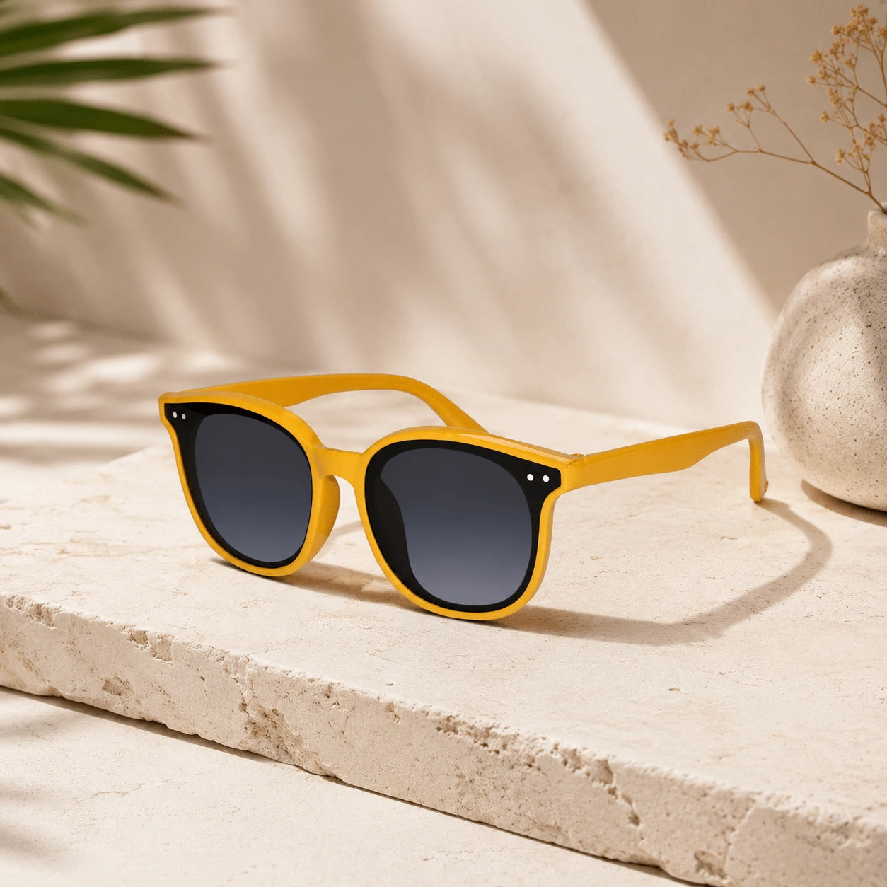Retro Wayfarer Yellow kids Sunglasses LKSK1632-YLW
