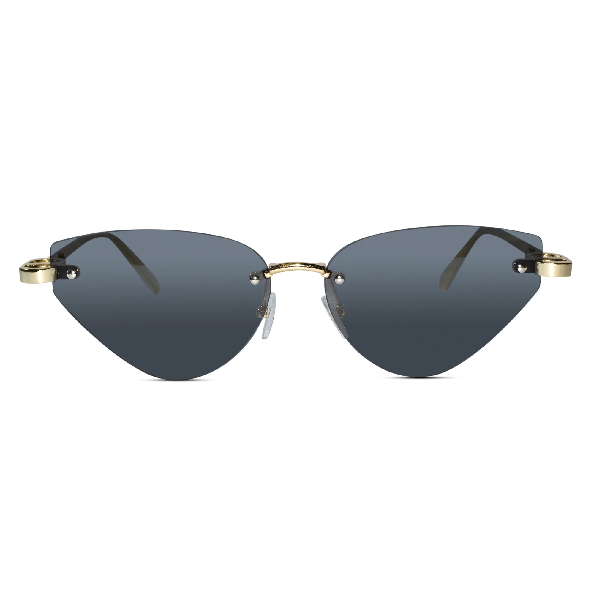 Rimless Cat Eye Sunglasses for Women ELS2026S010-BLK GLD