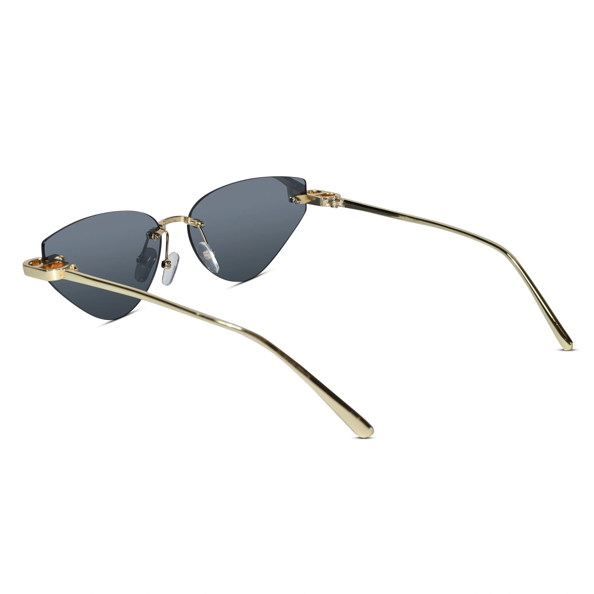 Rimless Cat Eye Sunglasses for Women ELS2026S010-BLK GLD