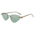 Rimless Cat Eye Sunglasses for Women ELS2026S010-GRN GLD