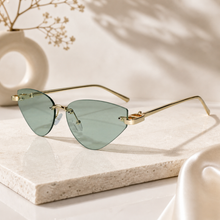 Rimless Cat Eye Sunglasses for Women