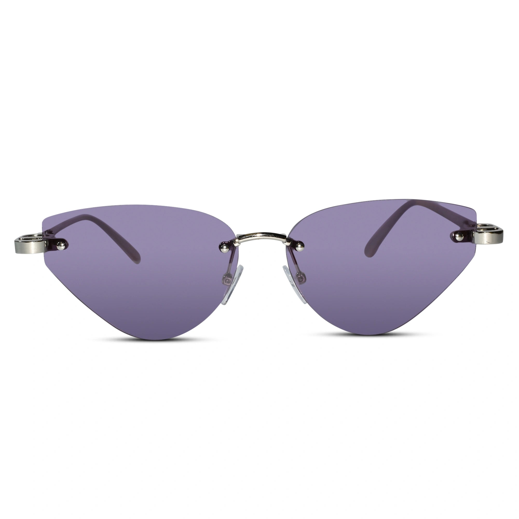 Rimless Cat Eye Sunglasses for Women ELS2026S010-PEPL-Silver