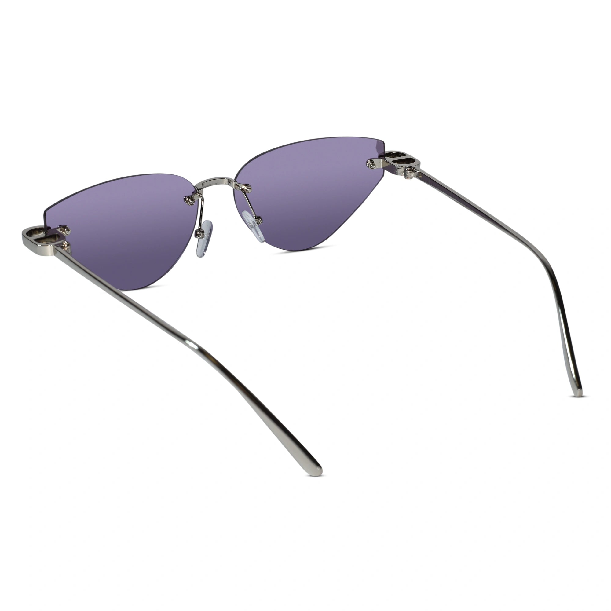 Rimless Cat Eye Sunglasses for Women ELS2026S010-PEPL-Silver