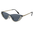 Rimless Cat Eye Sunglasses for Women ELS2026S011-BLK