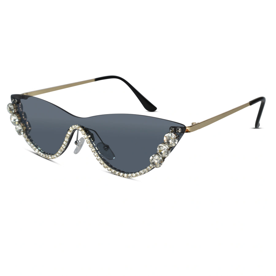 Rimless Cat Eye Sunglasses for Women