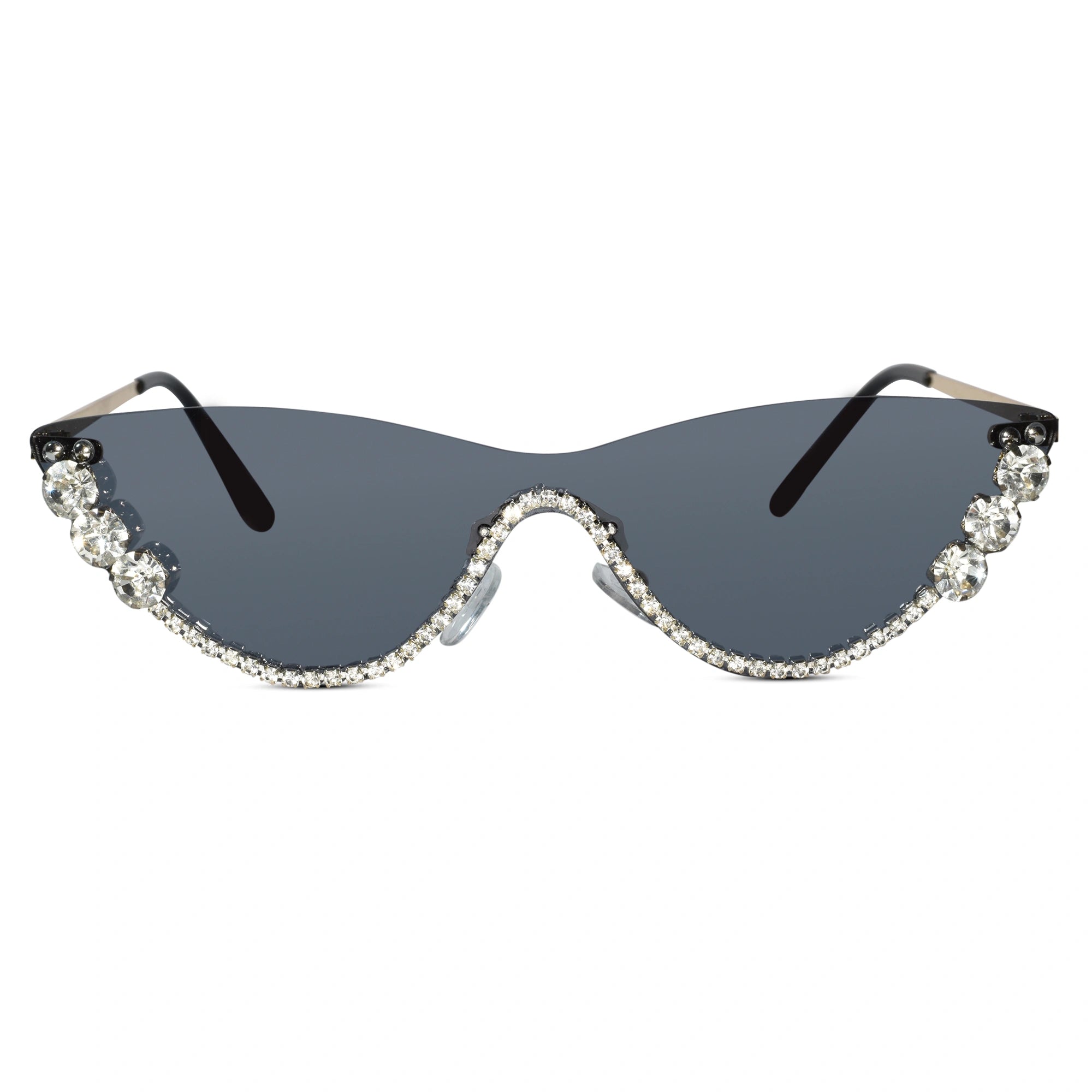 Rimless Cat Eye Sunglasses for Women ELS2026S011-BLK