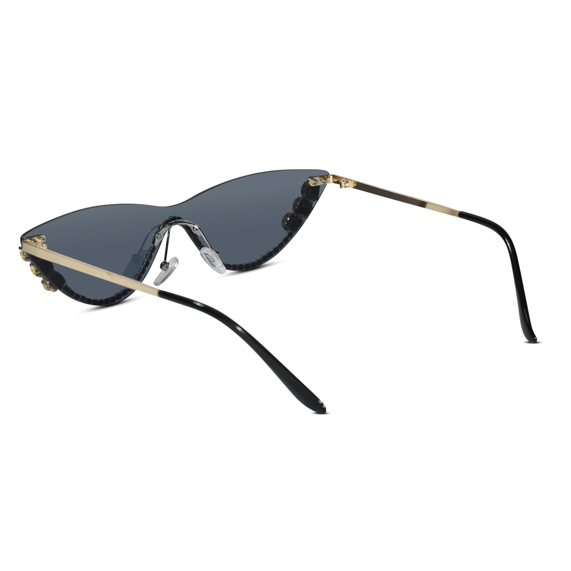 Rimless Cat Eye Sunglasses for Women ELS2026S011-BLK