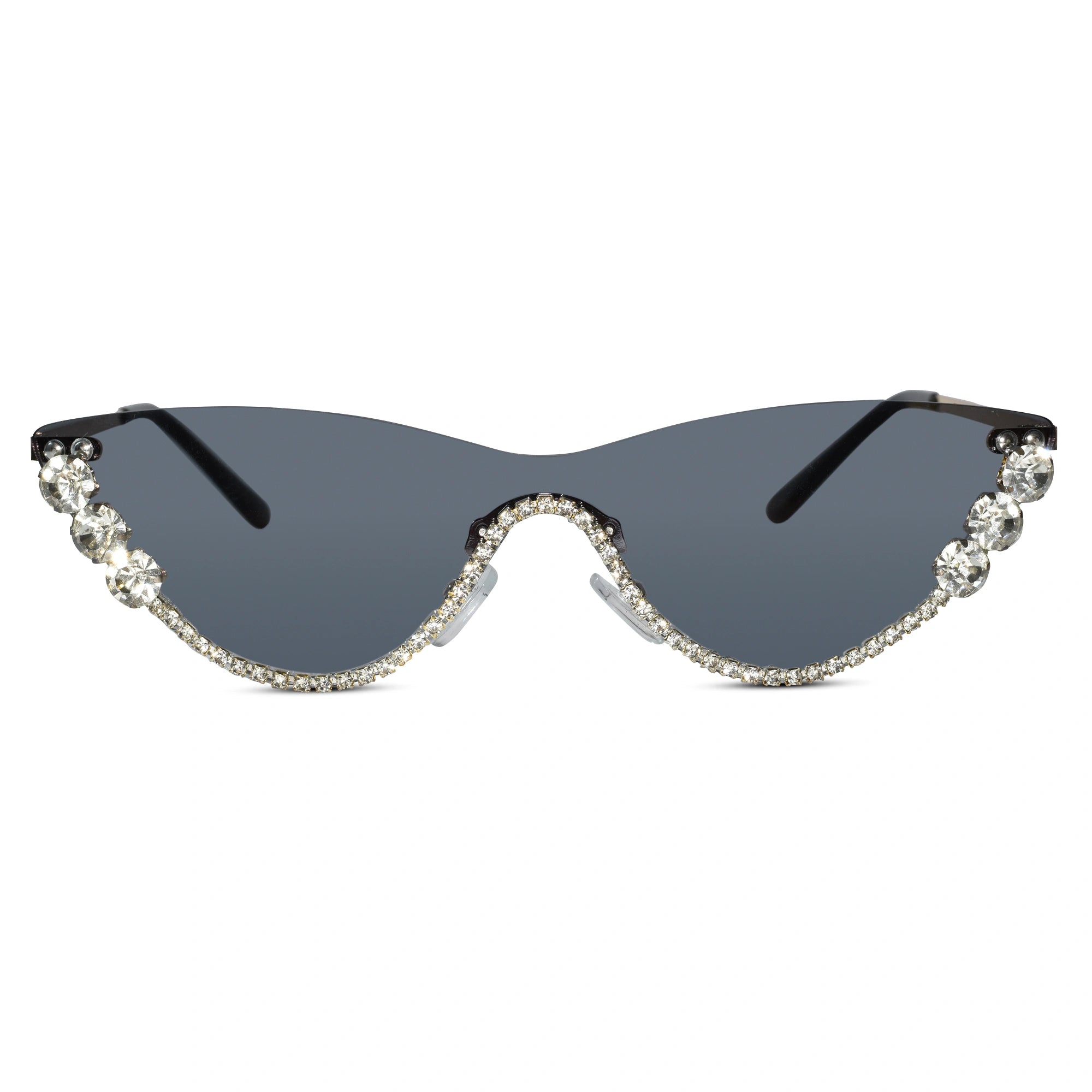 Rimless Cat Eye Sunglasses for Women ELS2026S011-GRN