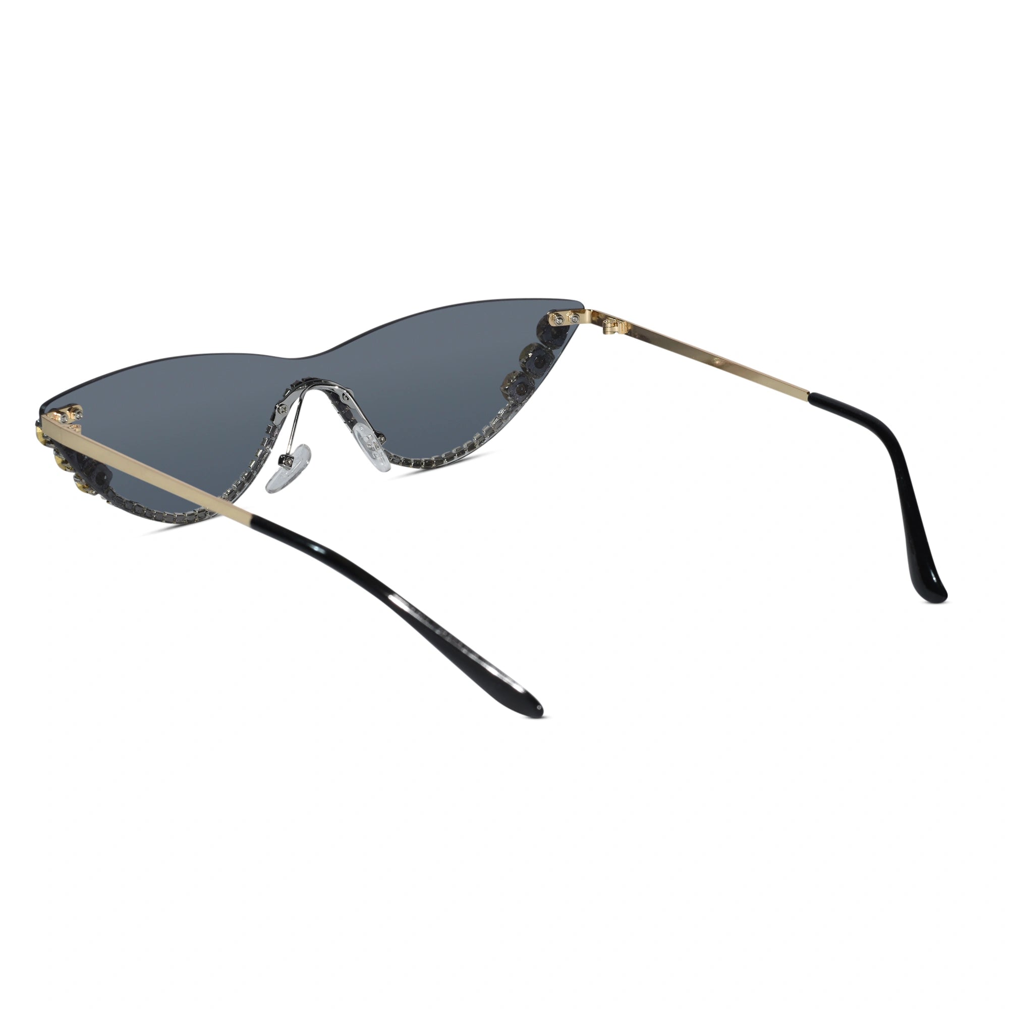 Rimless Cat Eye Sunglasses for Women ELS2026S011-GRN