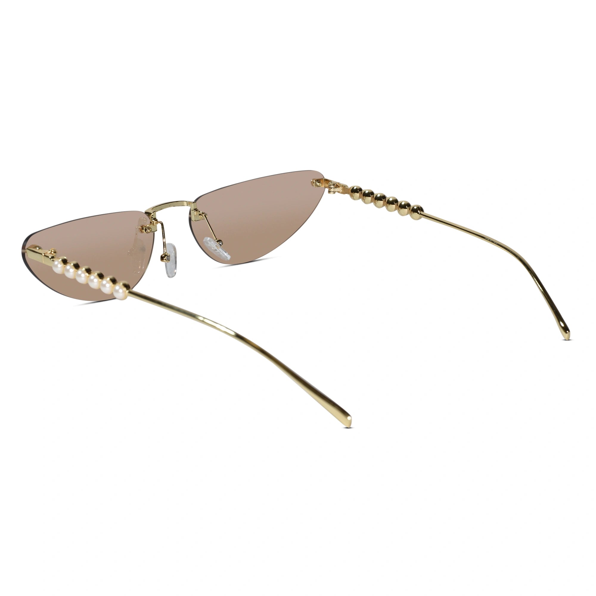 Rimless Cat Eye Sunglasses for Women ELS2026S12-BRN-Gold