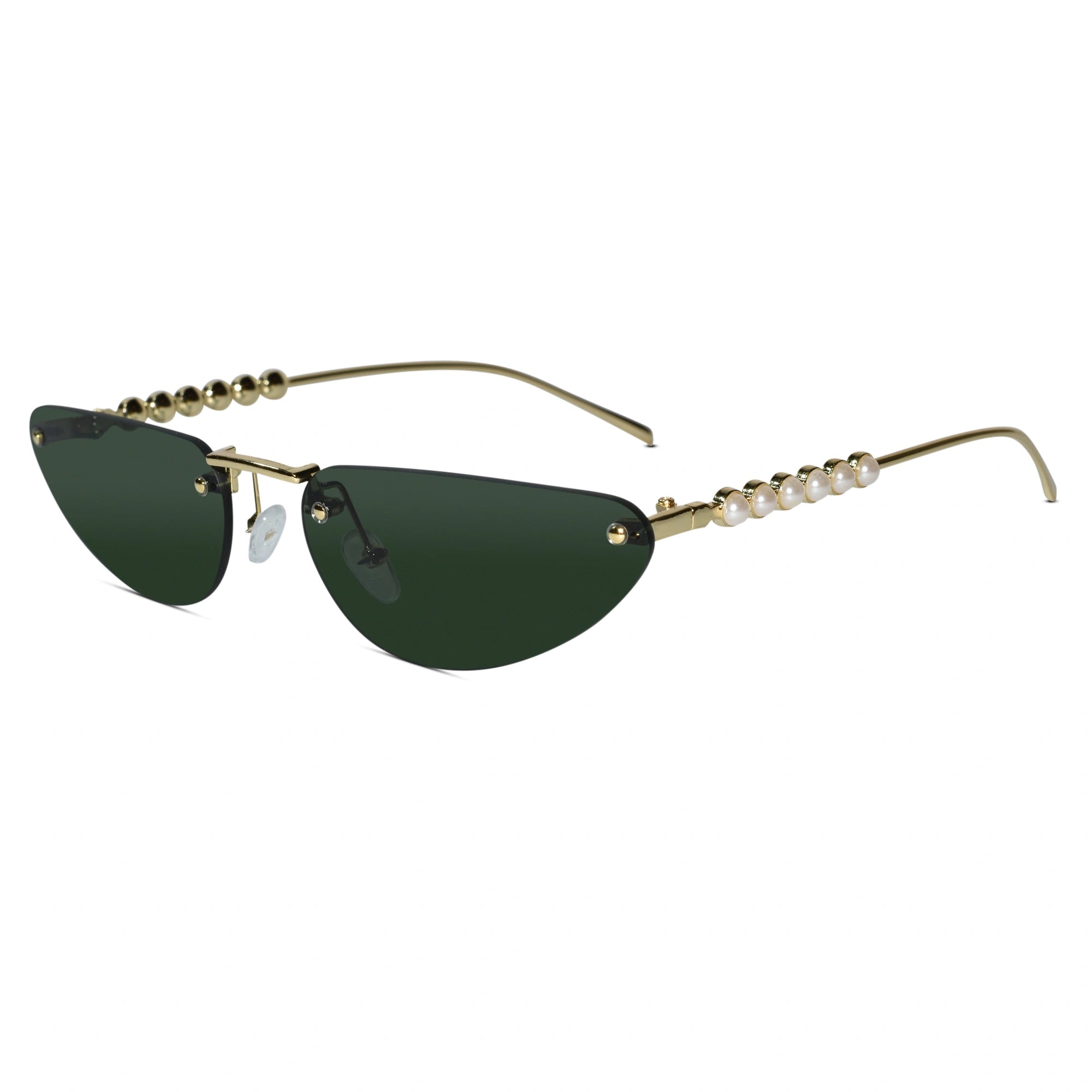 Rimless Cat Eye Sunglasses for Women ELS2026S12-GRN GLD