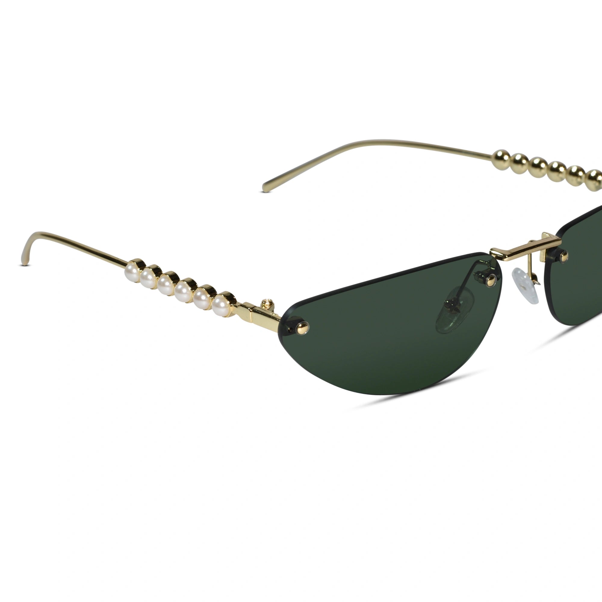 Rimless Cat Eye Sunglasses for Women ELS2026S12-GRN GLD