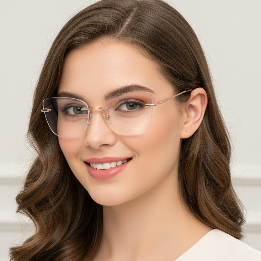 Rimless Eyeglasses for  Women ELE7201-PNK