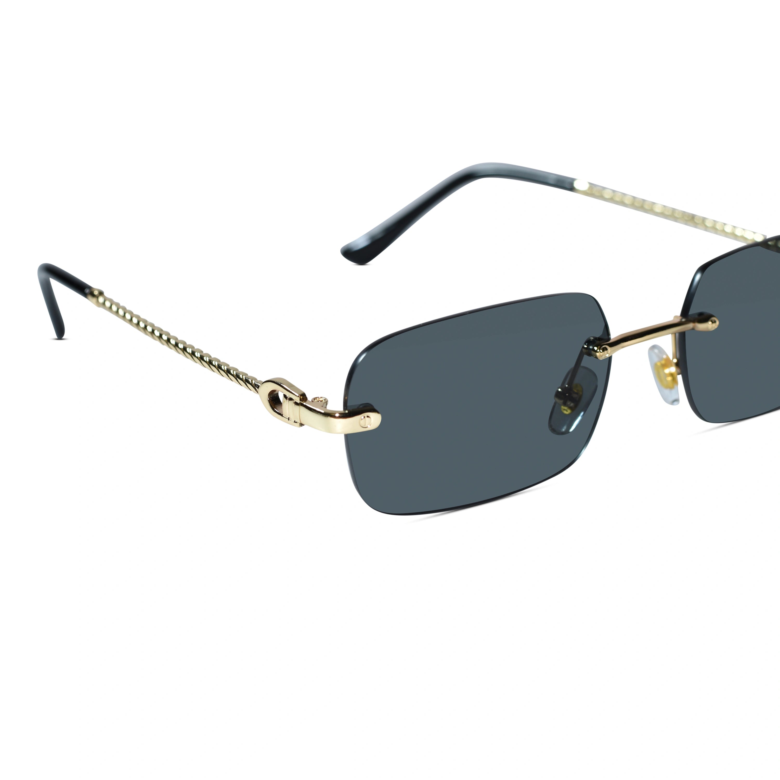 Rimless Rectangle Sunglasses for Men & Women ELS2026S030-BLK