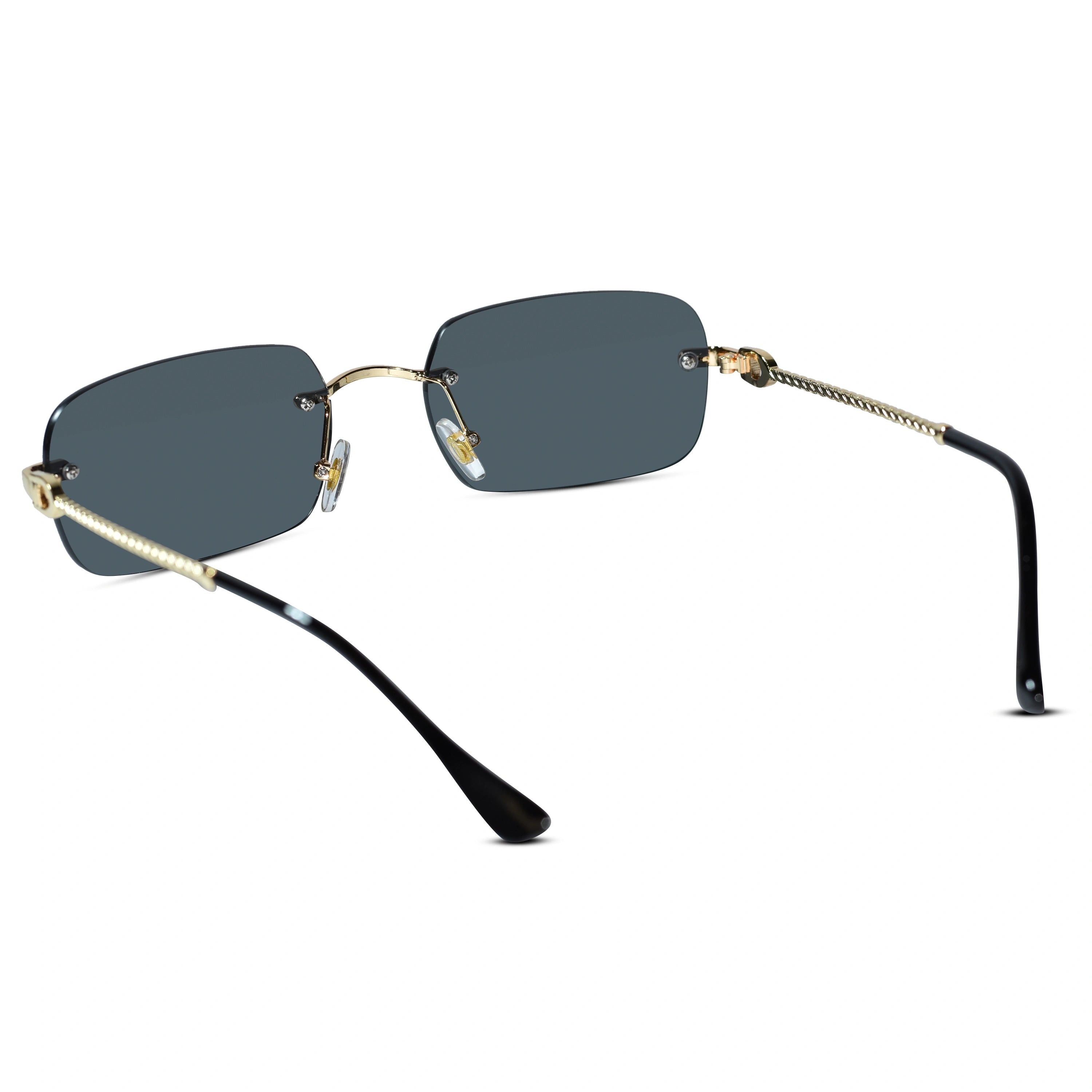 Rimless Rectangle Sunglasses for Men & Women ELS2026S030-BLK