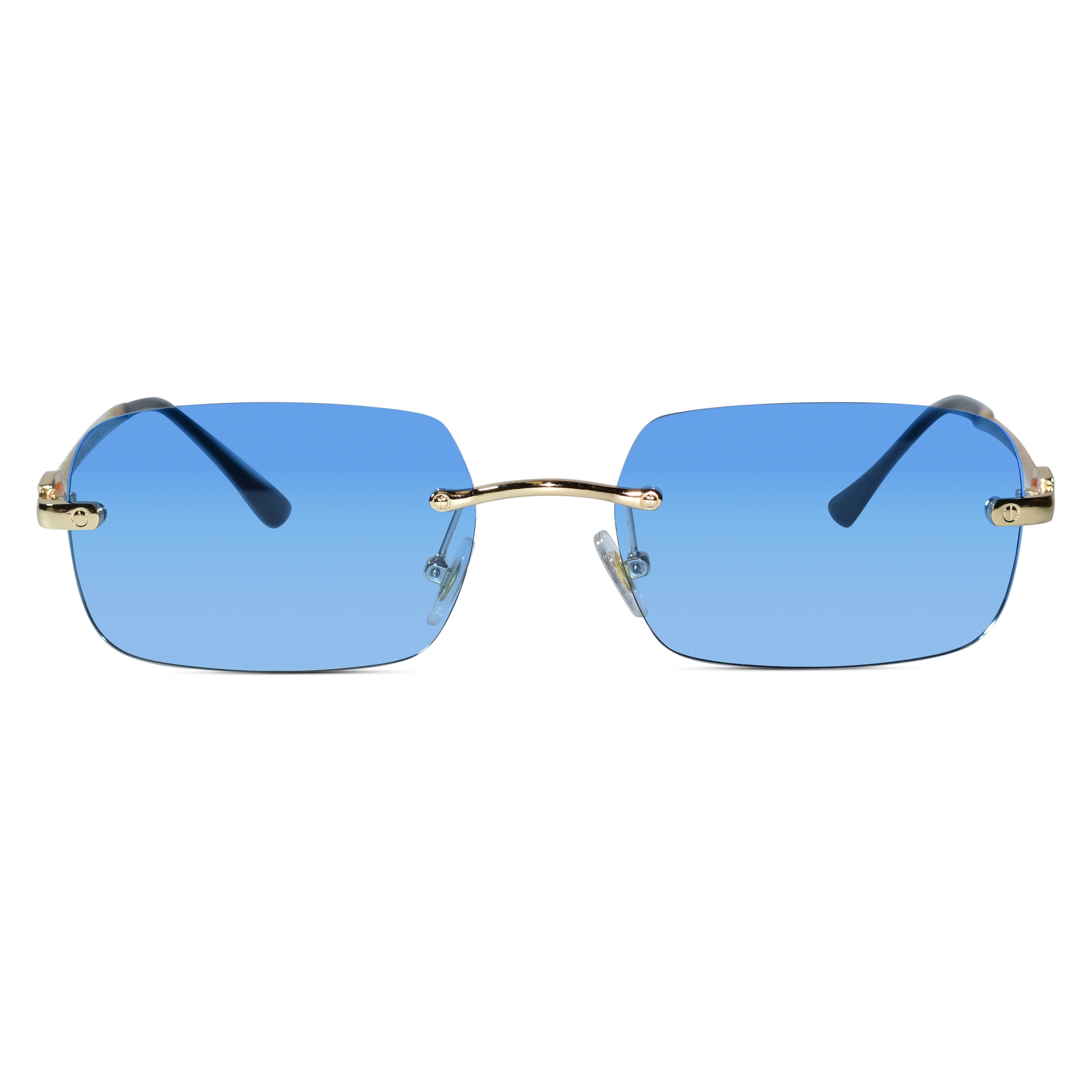 Rimless Rectangle Sunglasses for Men & Women ELS2026S030-Blue