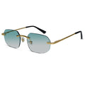 Rimless Square Sunglasses with Gold Sunglasses For Men & Women ELS2026S02-GRN