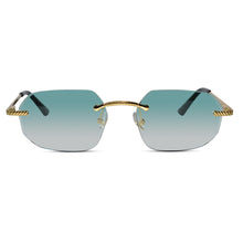 Rimless Square Sunglasses with Gold Sunglasses For Men & Women