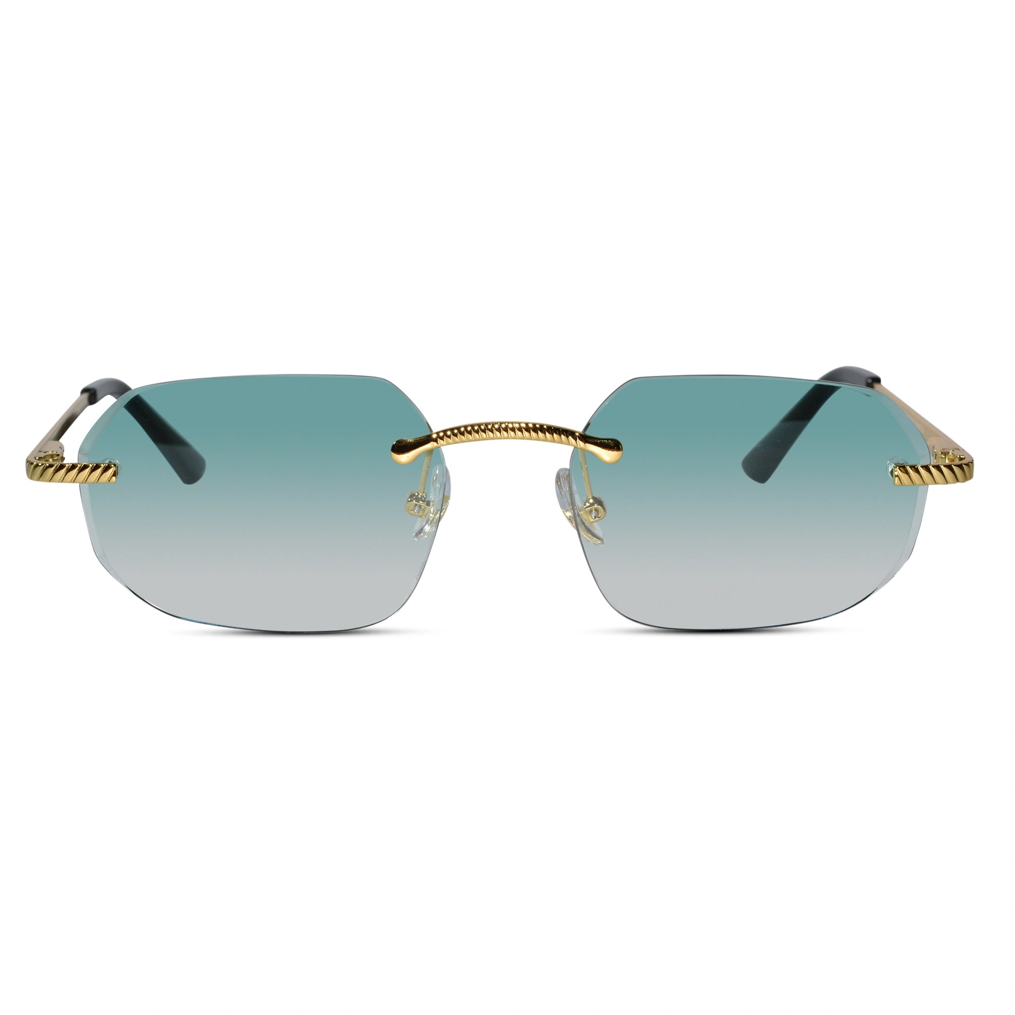 Rimless Square Sunglasses with Gold Sunglasses For Men & Women ELS2026S02-GRN