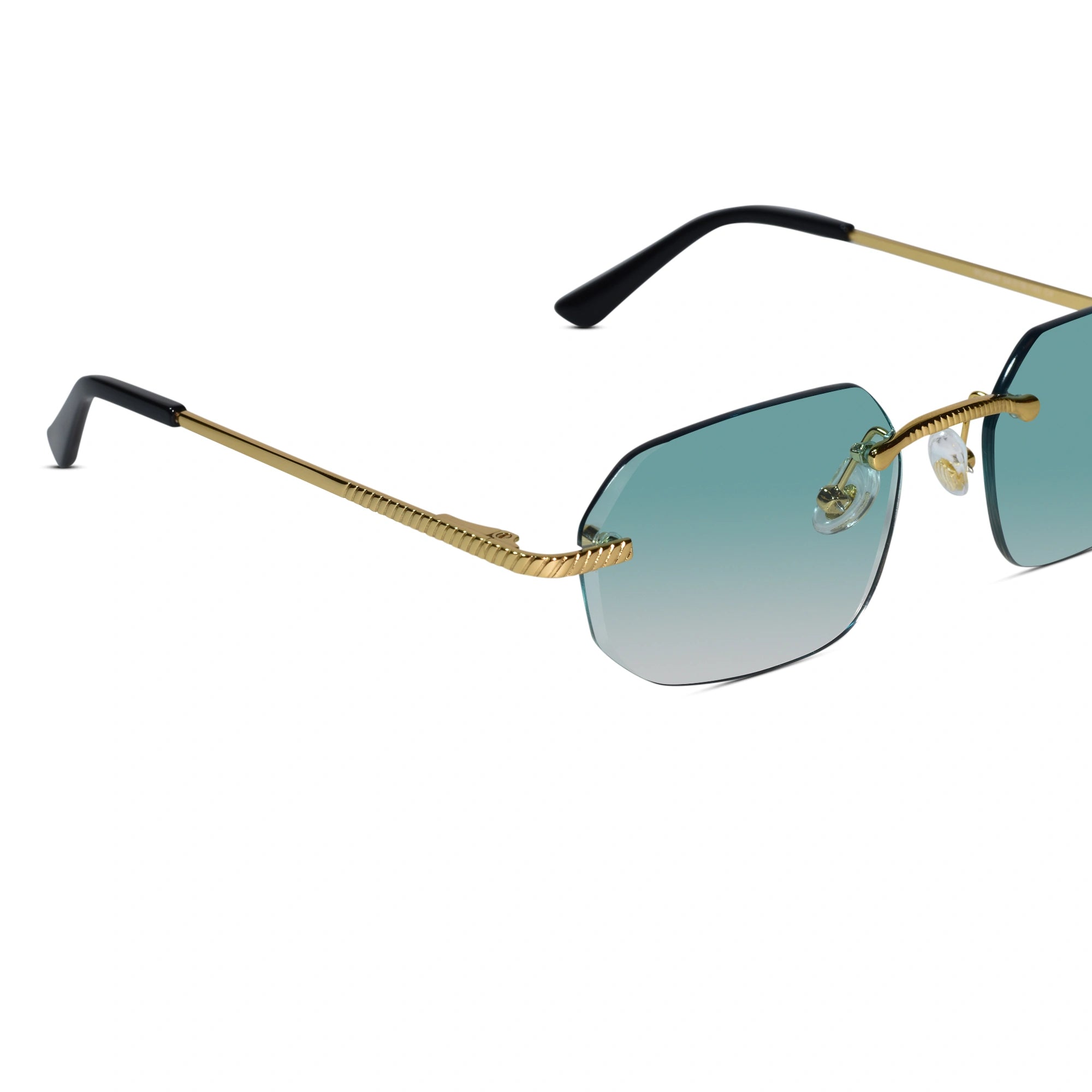 Rimless Square Sunglasses with Gold Sunglasses For Men & Women ELS2026S02-GRN