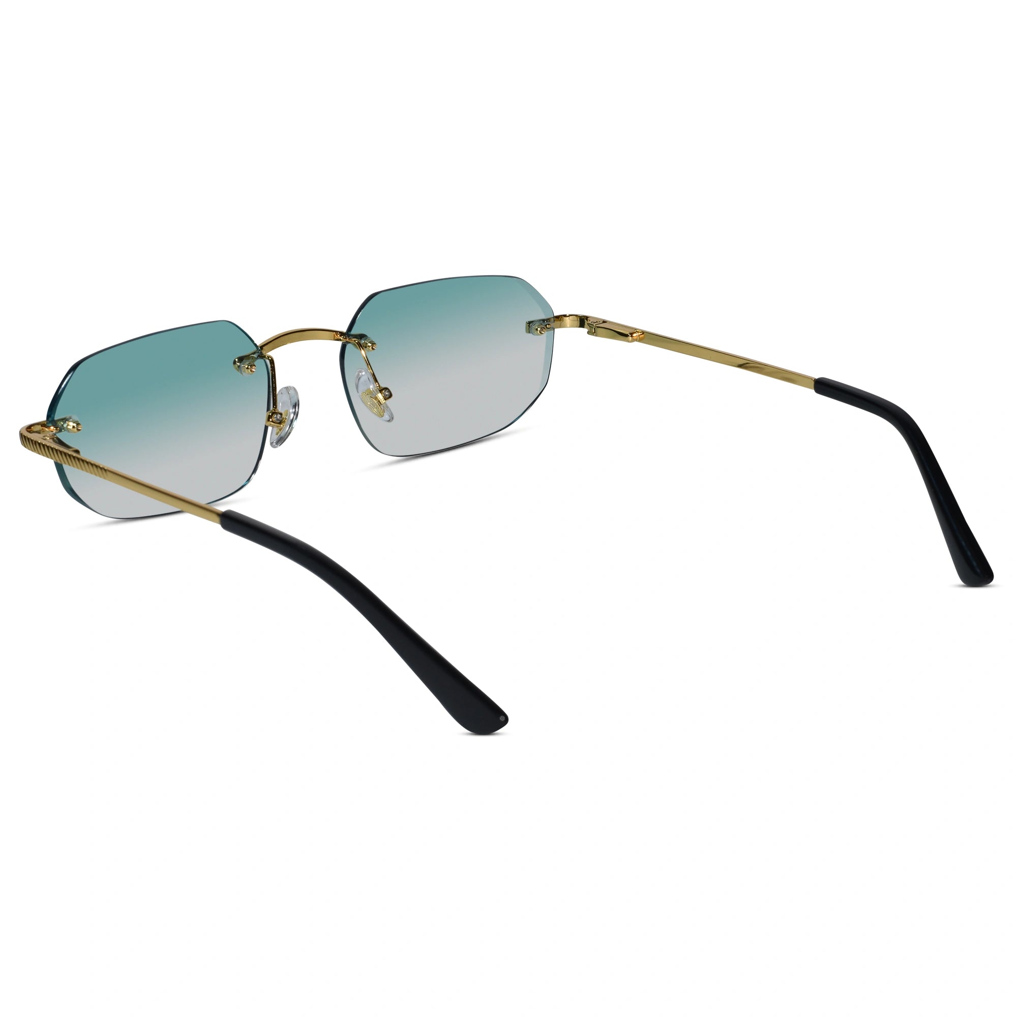 Rimless Square Sunglasses with Gold Sunglasses For Men & Women ELS2026S02-GRN