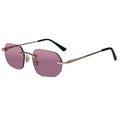 Rimless Square Sunglasses with Gold Sunglasses For Men & Women ELS2026S02-PNK