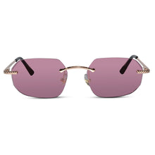 Rimless Square Sunglasses with Gold Sunglasses For Men & Women