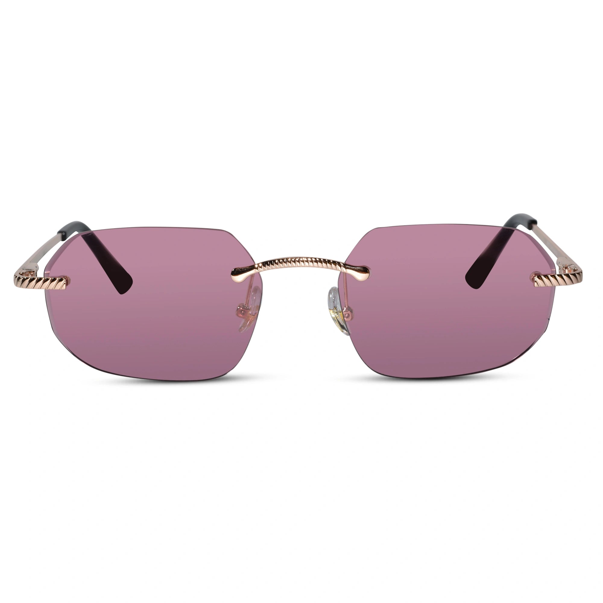Rimless Square Sunglasses with Gold Sunglasses For Men & Women ELS2026S02-PNK