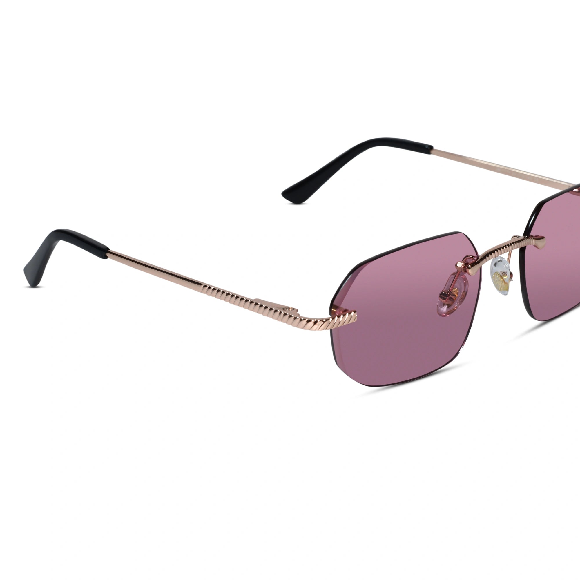 Rimless Square Sunglasses with Gold Sunglasses For Men & Women ELS2026S02-PNK