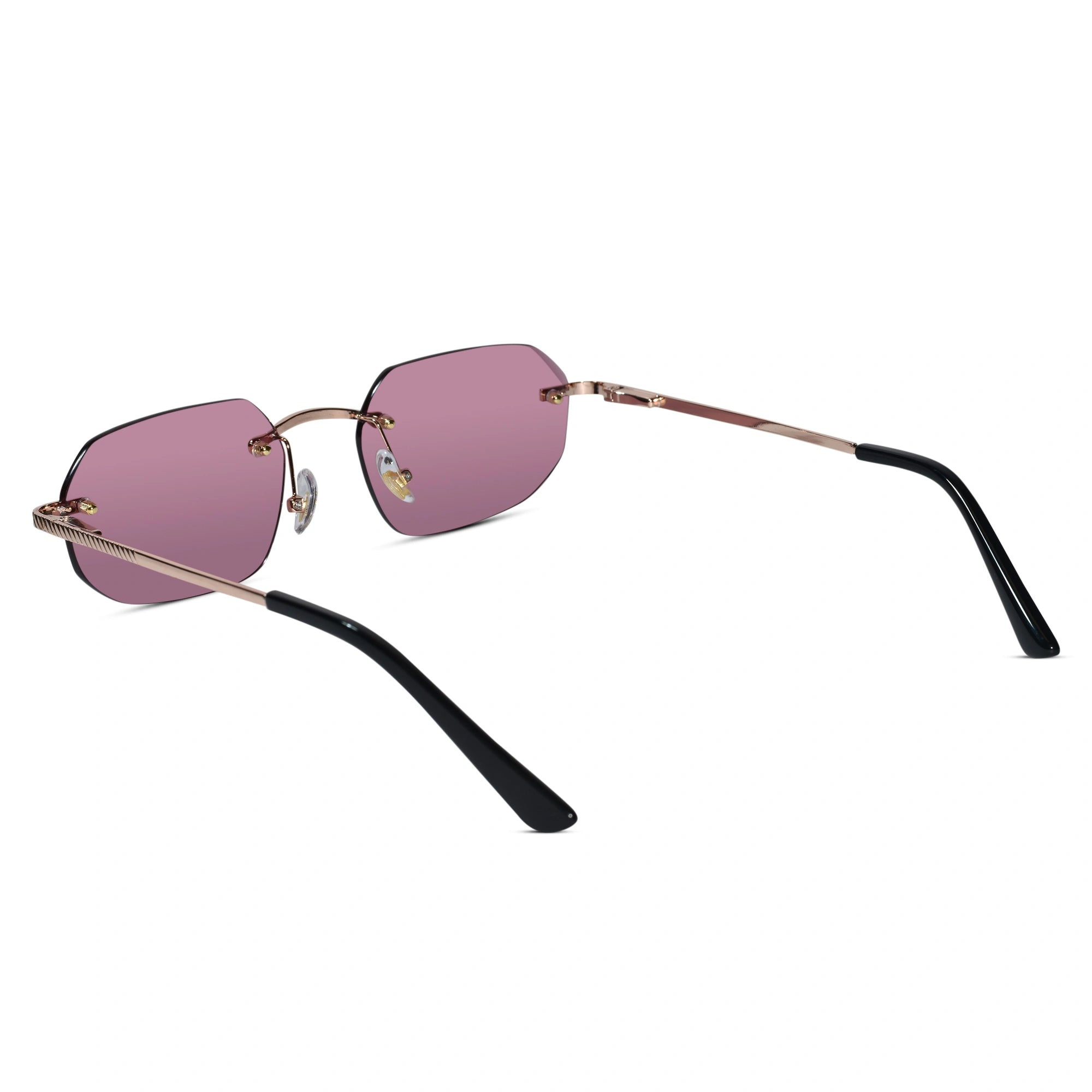 Rimless Square Sunglasses with Gold Sunglasses For Men & Women ELS2026S02-PNK