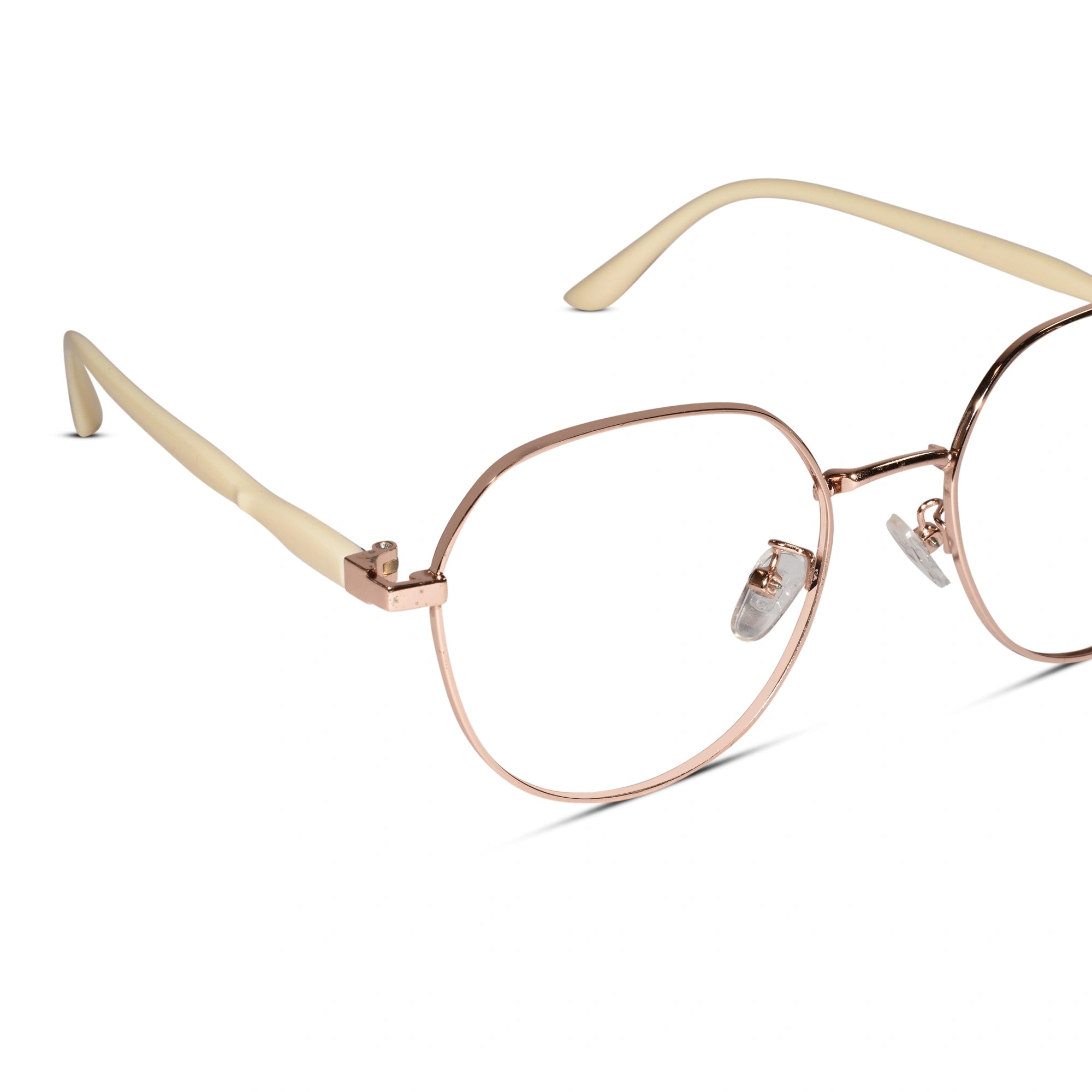 Rosegold Round Eyeglasses for men And Men & Women LKE0955-GOLD