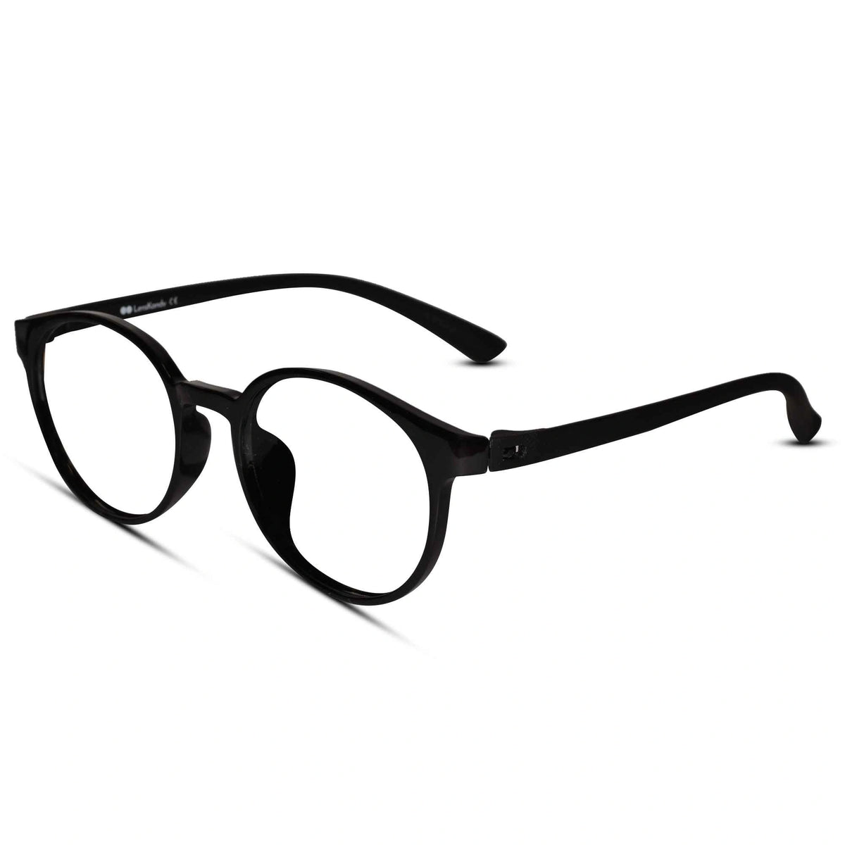 Round Full Rim Matt-Black Eyeglasses For Men & Women