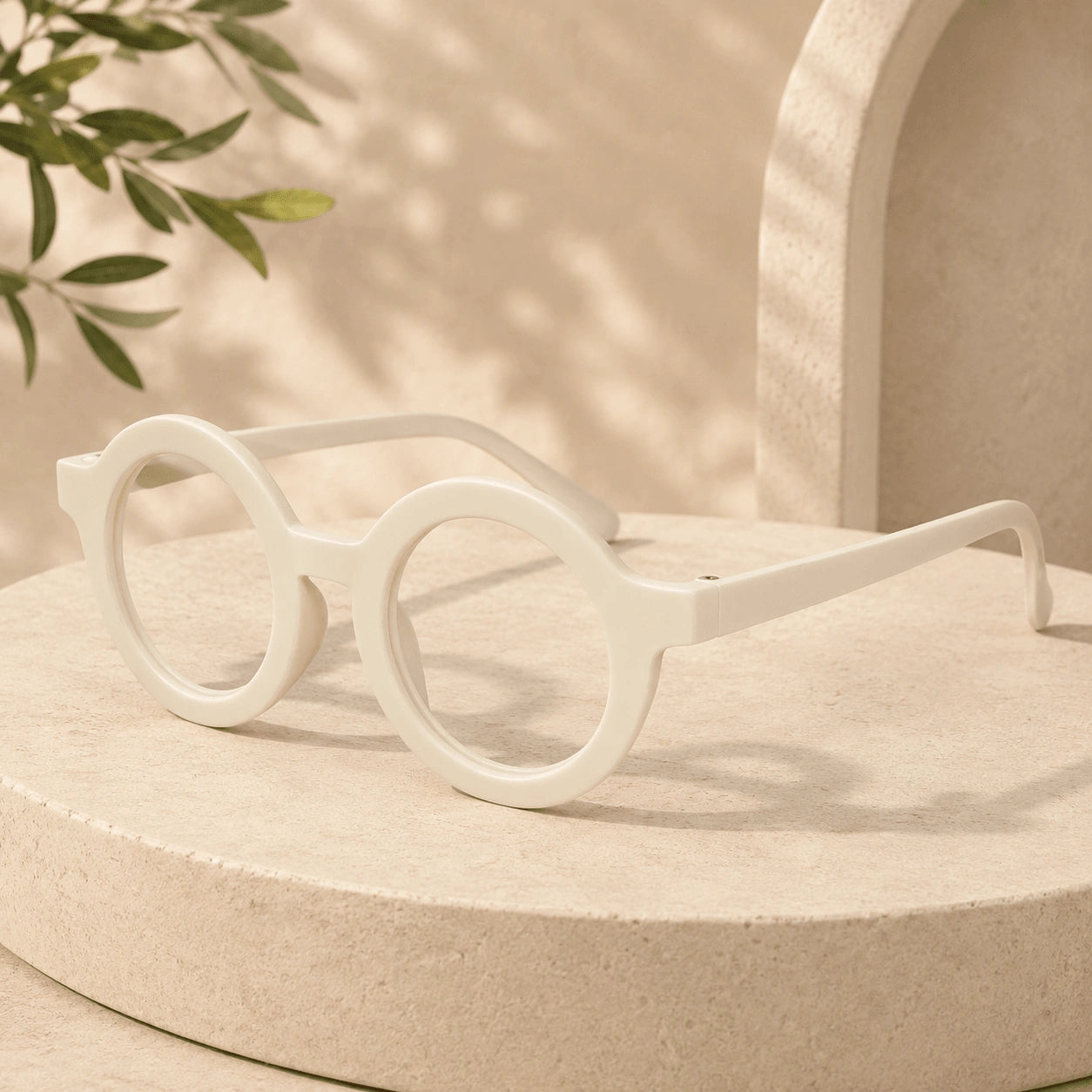 Round Shape White Color Eyeglasses For Kids LKE83108-WHT