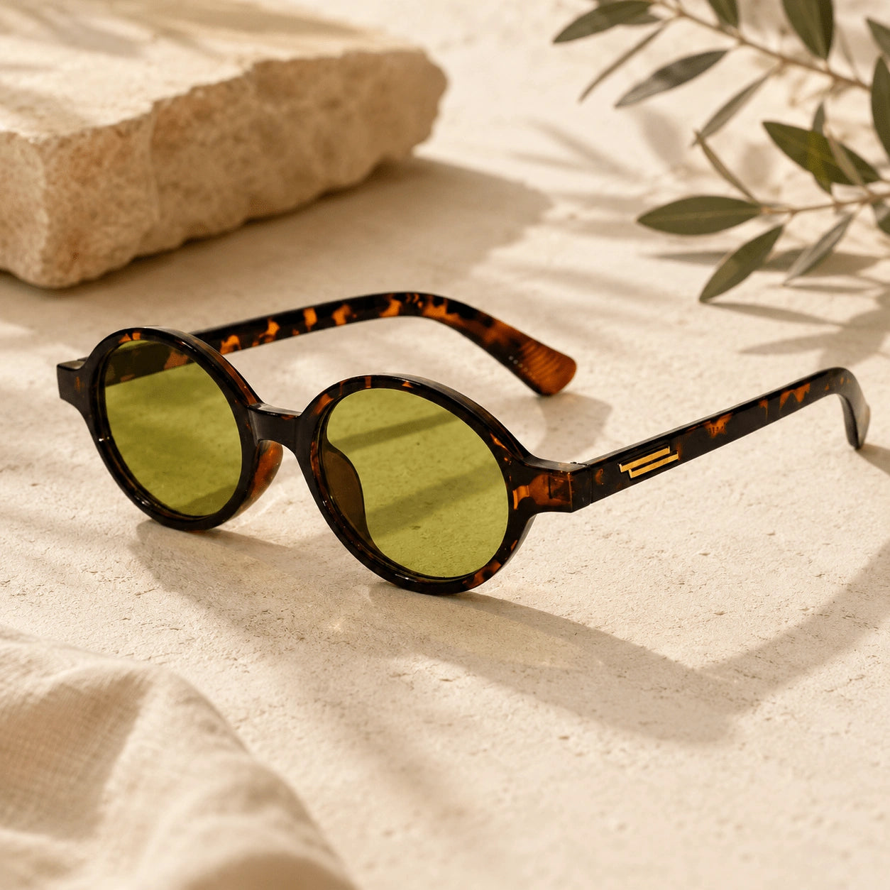 Round Sunglasses for Men & Women ELS2026S07-DA BRN