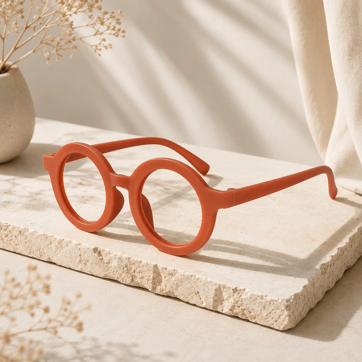 Round shape Orange Color Eyeglasses For Kids LKEK83108-ORNG