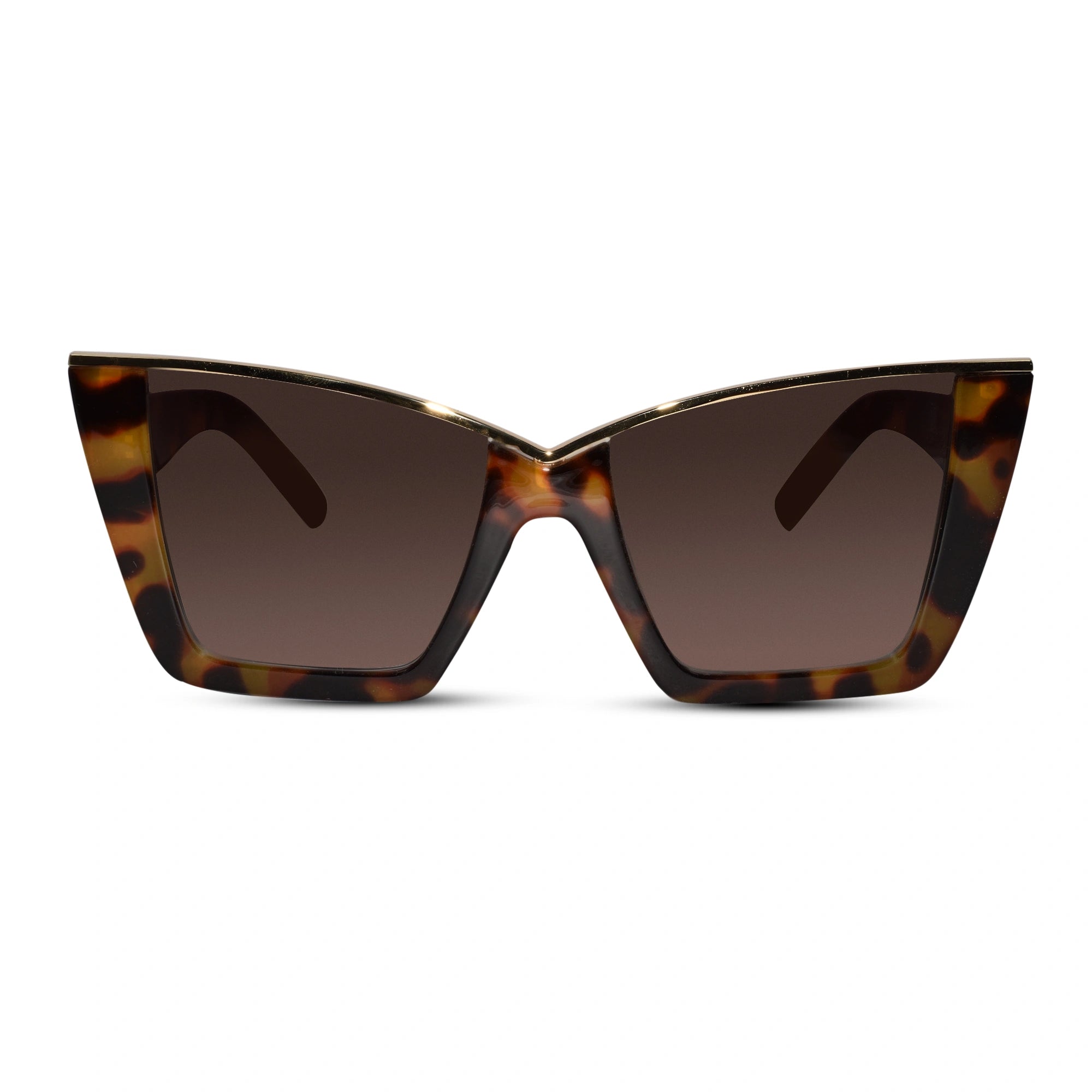 RoyalGaze | Animal Print Oversize Cateye Sunglasses For Women ELS98059-BRN