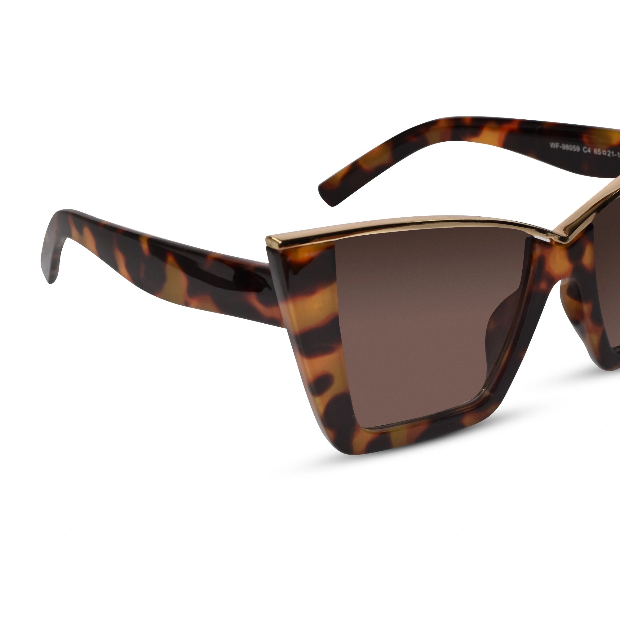 RoyalGaze | Animal Print Oversize Cateye Sunglasses For Women ELS98059-BRN