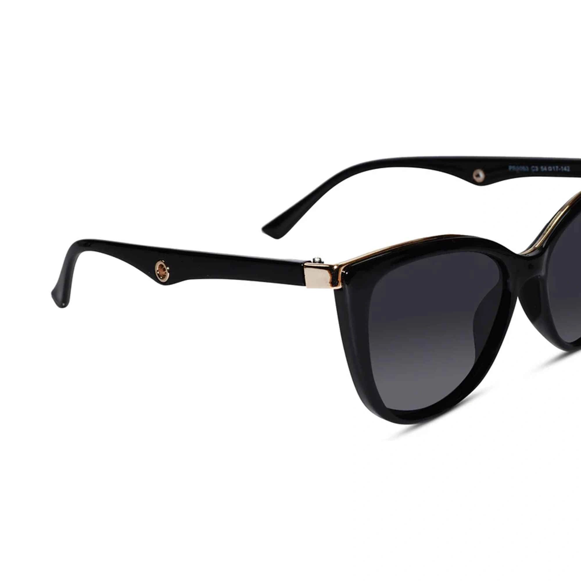 RoyalGaze | Polarised Black Cateye Sunglasses For Women LKS9063-BLK