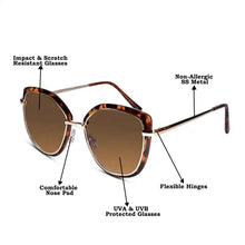 RoyalGlaze |Designer Animal Print Golden Cateye Sunglasses For women