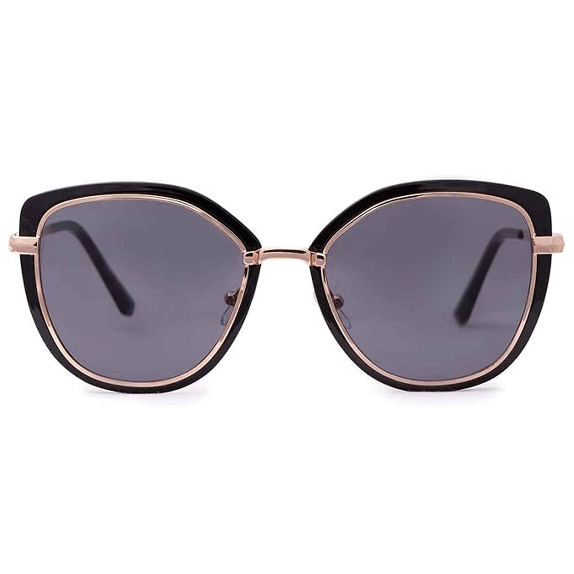 RoyalGlaze | Designer Black  Golden Cateye Sunglasses For women-LKS2463-BLK